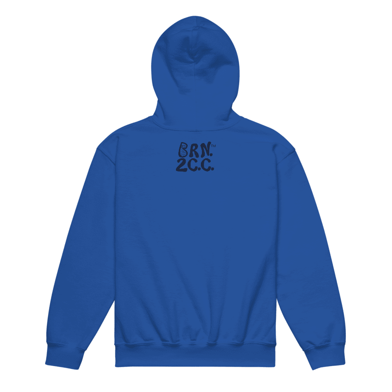 Girls' | BOURNE to Cape Cod™ | DTG Vintage Print | Youth Heavy Blend Hooded Sweatshirt | Rugged, Cozy, Adventure-Ready | Navy Logo product image (2)