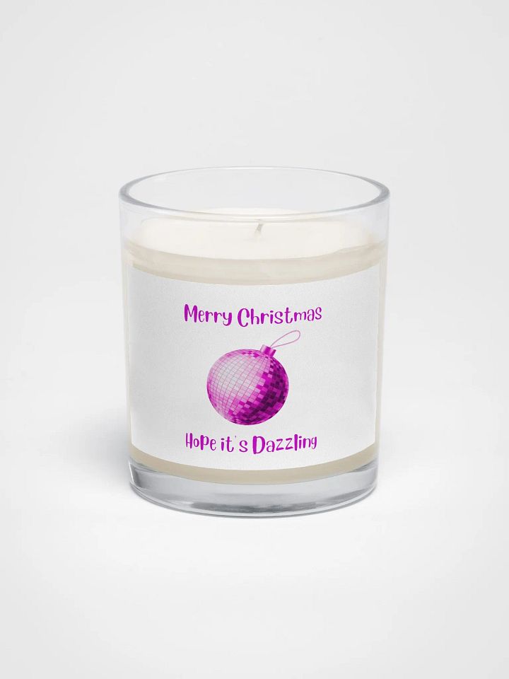 Dazzling Mirrorball Christmas Candle - Pink product image (1)