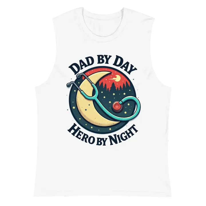Dad by Day, Hero by Night Muscle Tank product image (2)