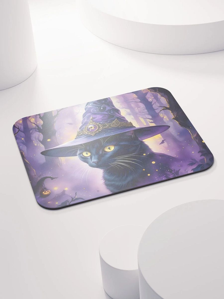 Black Cat In Wizard Hat Mouse Pad product image (5)