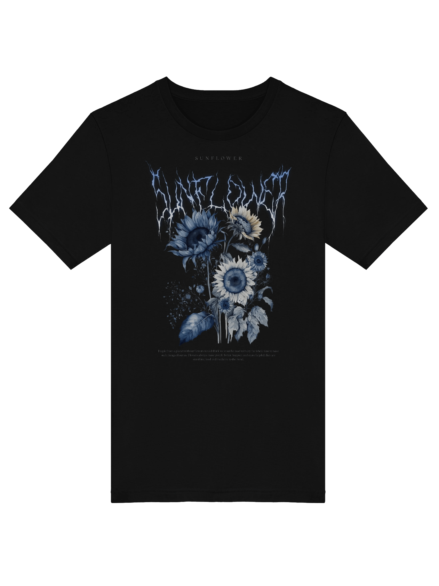 Unique Sunflower Black Metal T-Shirt for Streetwear Fashion product image (38)