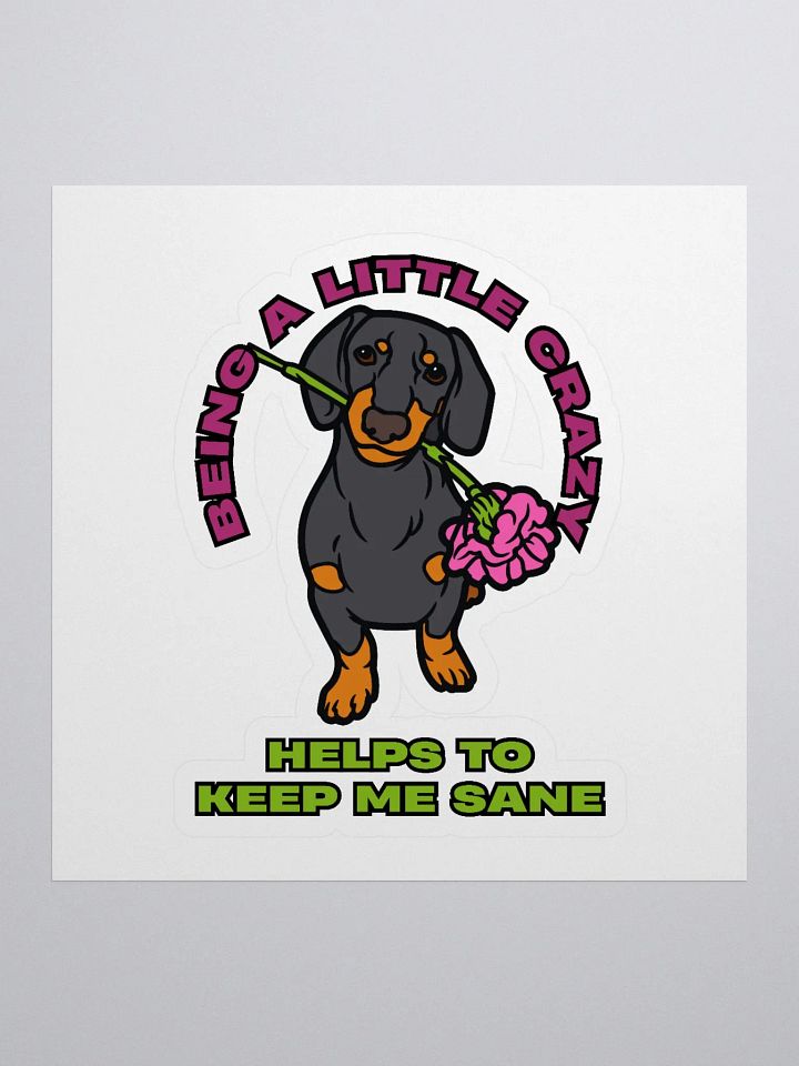 Crazy Dachshund Kiss Cut Stickers product image (1)