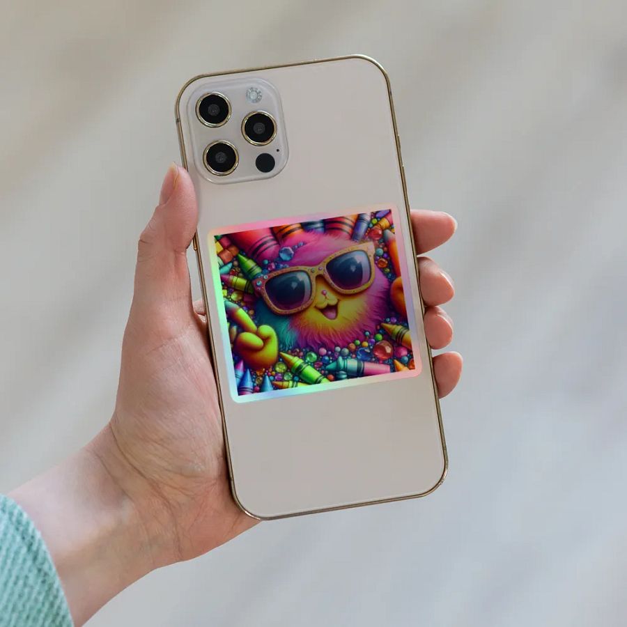 Whimsical Cat Holographic Sticker Pack product image (8)