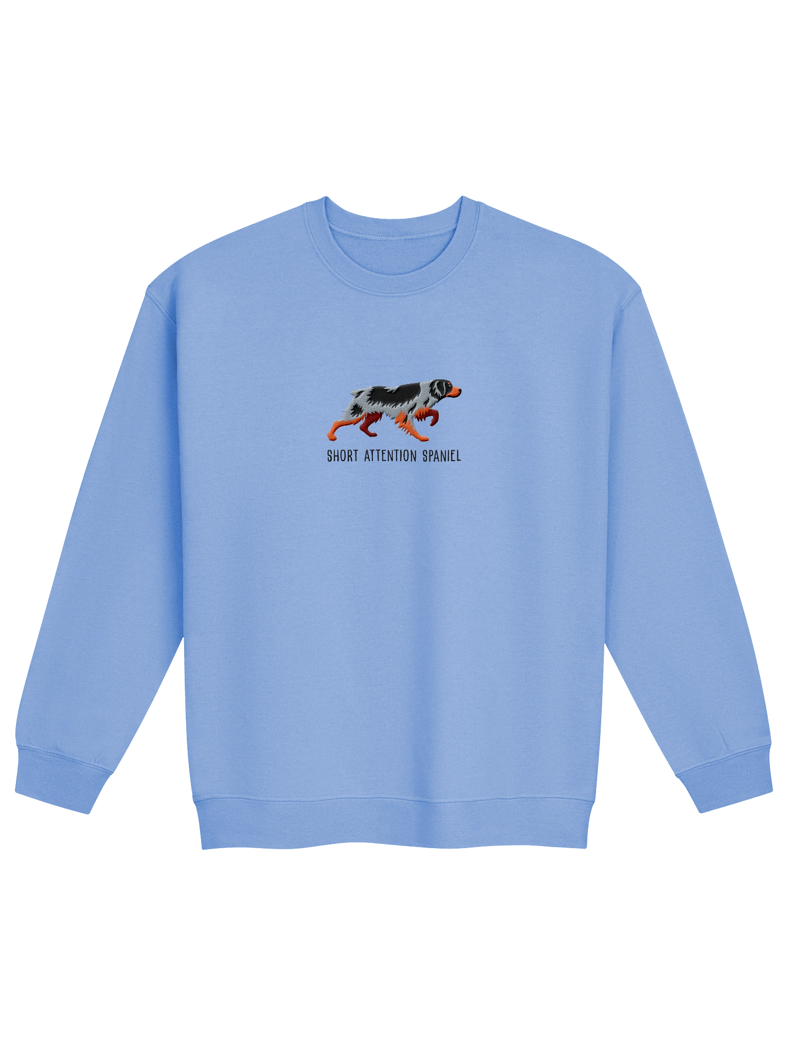Short Attention Spaniel Sweatshirt (Embroidered) of a Brittany Spaniel(Tricolor) product image (9)