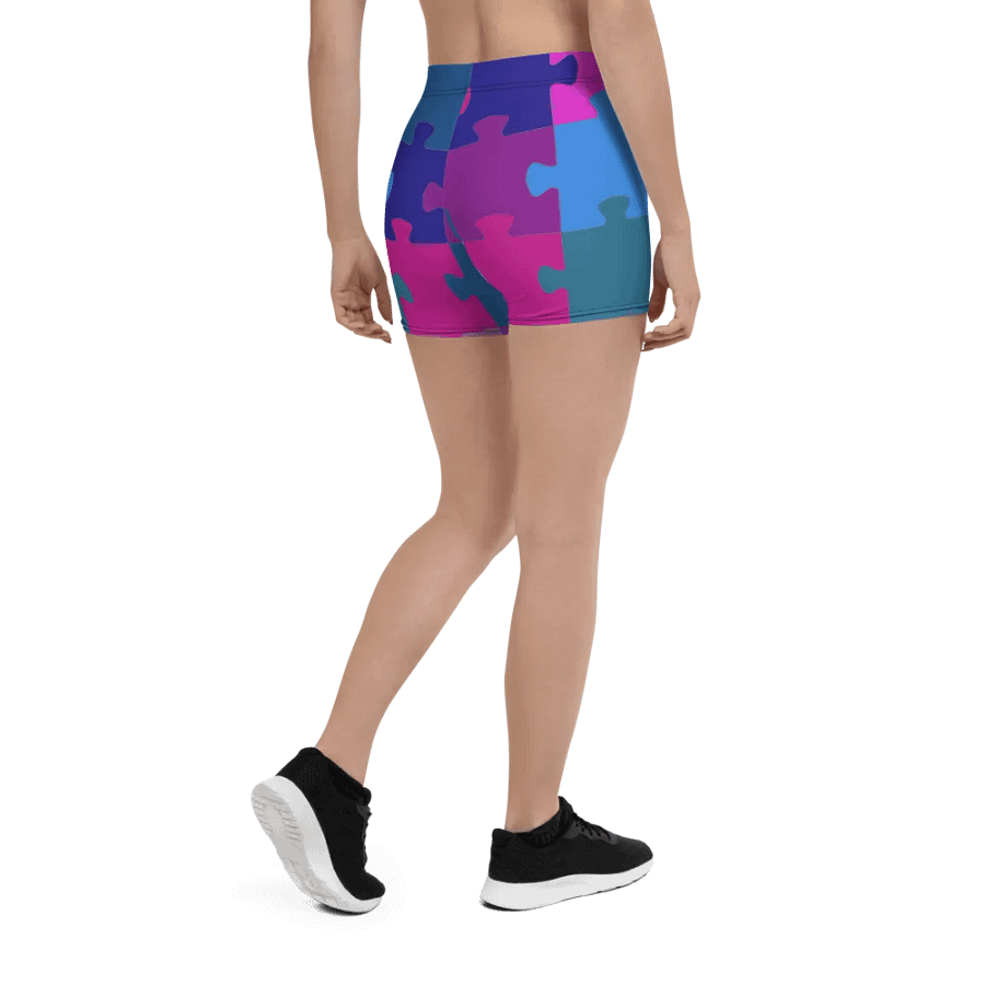 Modern Cool Multi-Colored Puzzle Pattern Shorts product image (10)