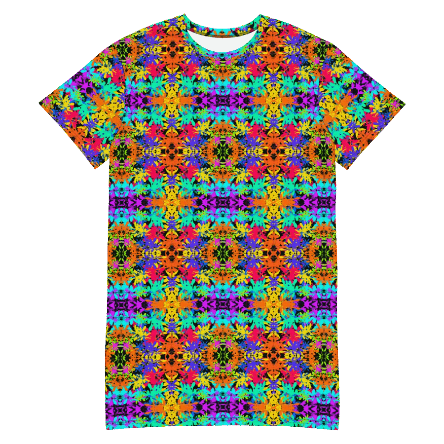 Bright Colourful Leaves Pattern Dress product image (4)