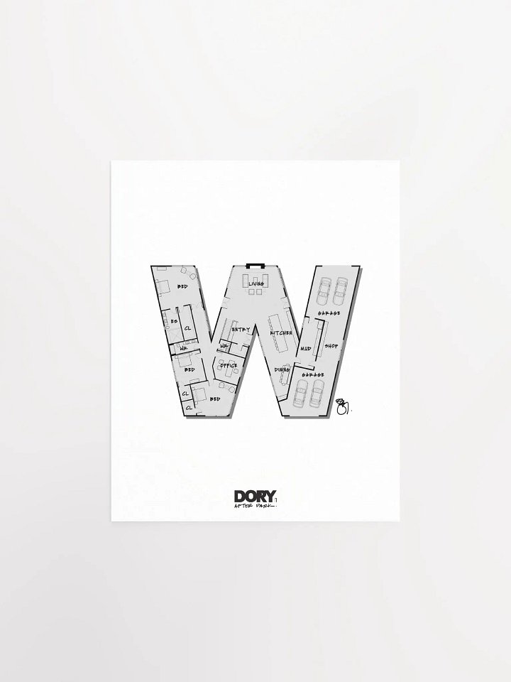 Alphabet Floor Plan Poster - W product image (1)