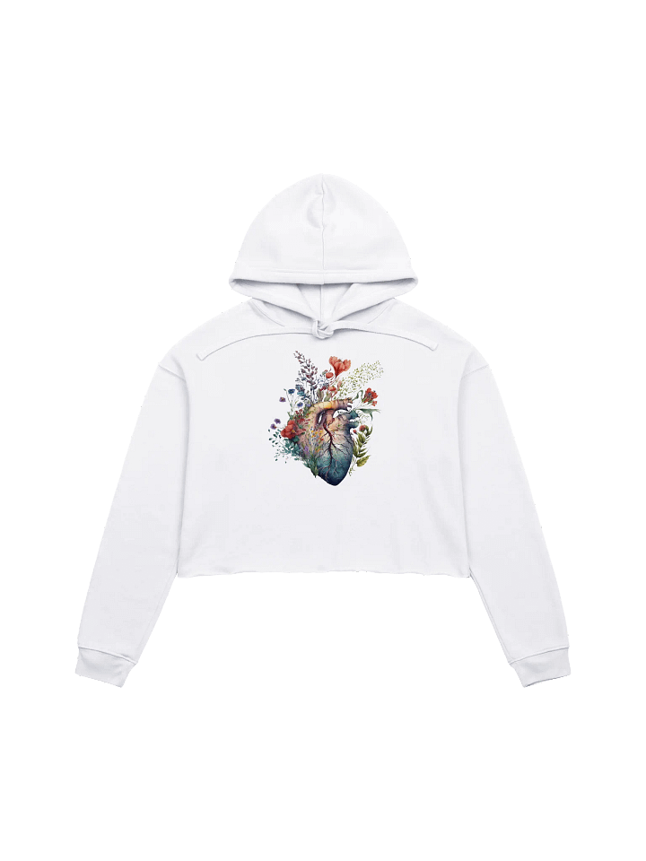 Floral Anatomy Heart Crop Hoodie – Wildflower Watercolor product image (1)