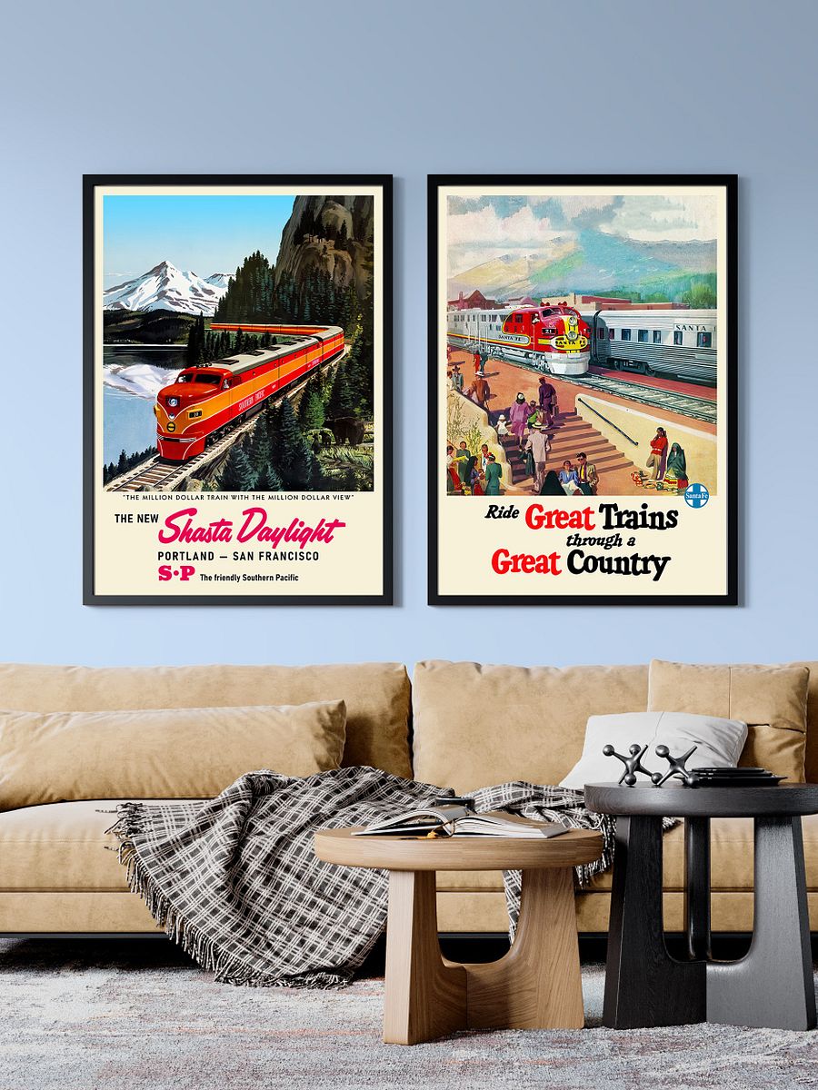 Shasta Daylight, USA, 1960s — retro train poster, vintage train art, train print, retro travel wall art product image (2)