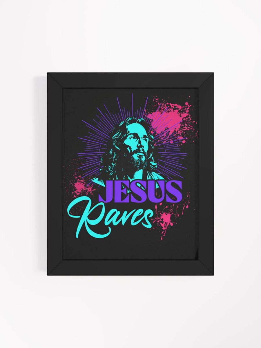 Neon Jesus Raves Framed Art Poster product image (38)
