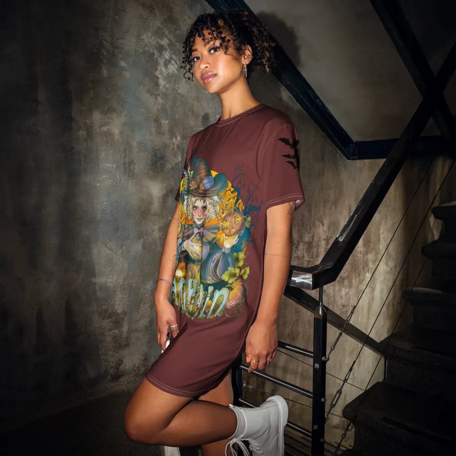 Whimsical Witch All-Over T-Shirt Dress product image (12)