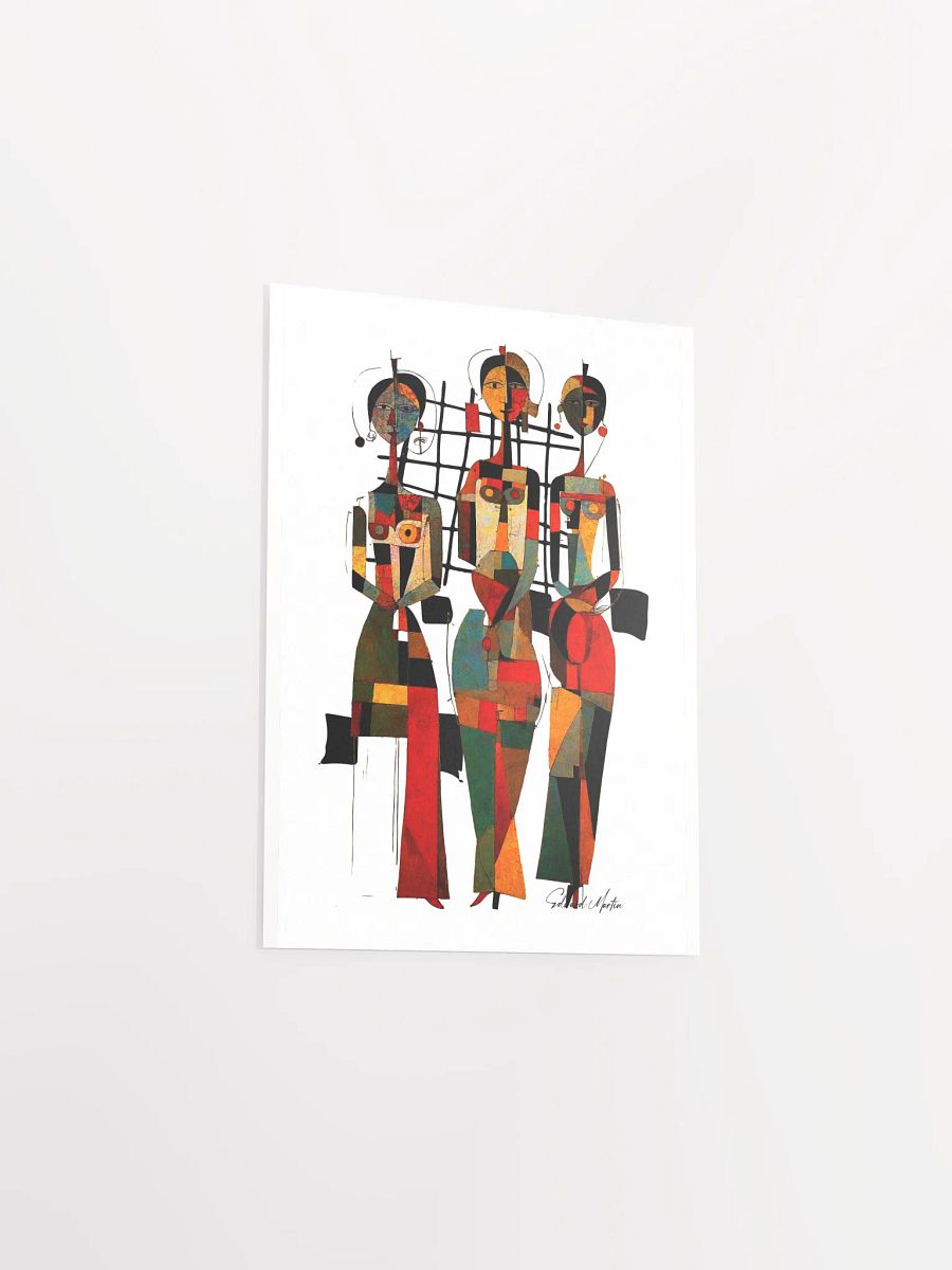 'Kiki Girls' by Edward Martin-Mixed Media Collage-Abstract Geometric Figures Poster product image (4)