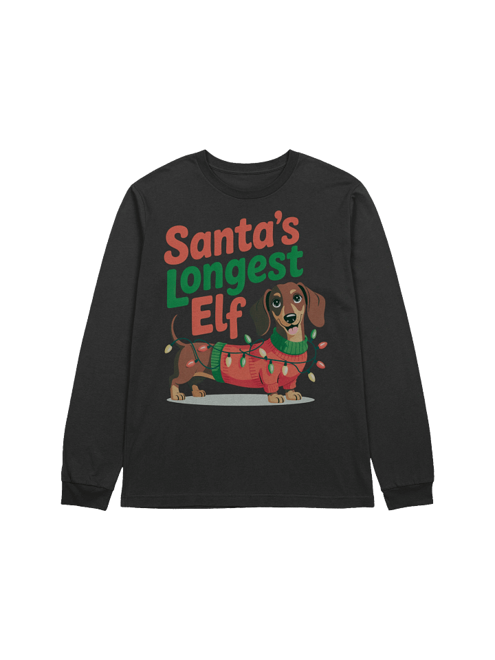 🎄 Santa's Longest Elf - Dachshund Christmas Long-Sleeve T-Shirt product image (1)