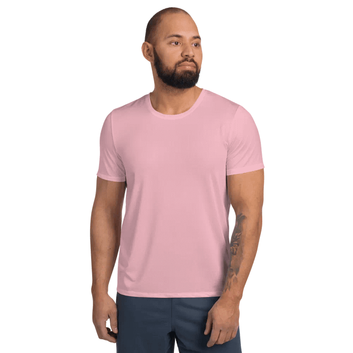 Plain Color Pink Athletic T-Shirt product image (1)