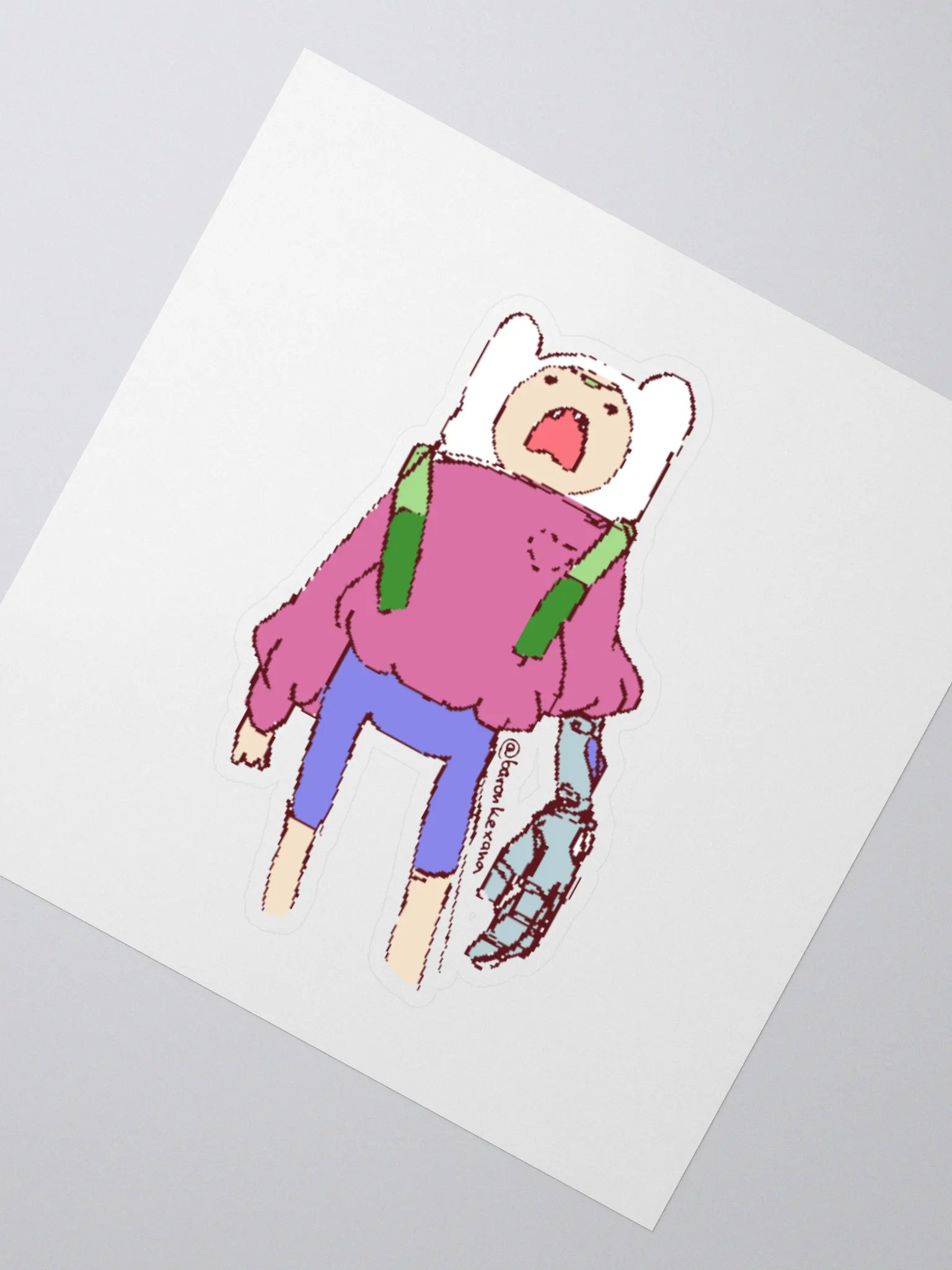 Adventure Time Finn the Human Pink Sweater Gauntlet of the Hero Sticker product image (4)