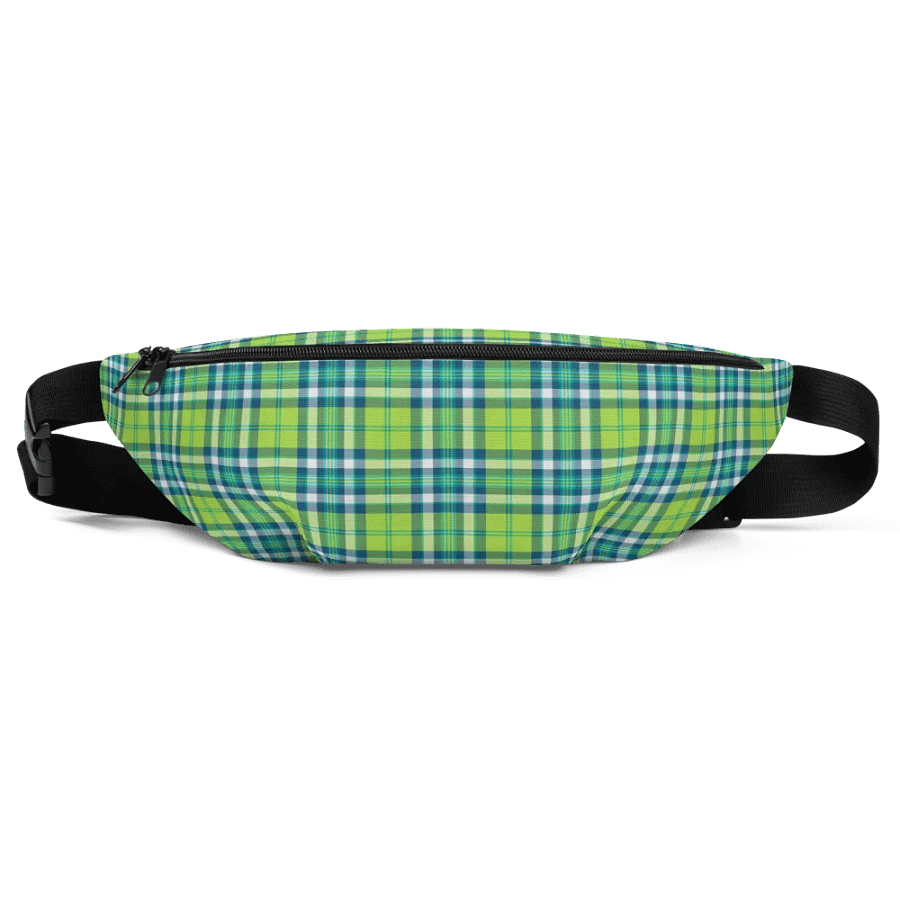 Lime Green and Turquoise Plaid Fanny Pack product image (2)