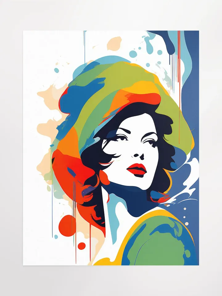 Abstract Woman v3 - Girly - Vintage Style Poster - Medium Size 18x24 Inches product image (1)