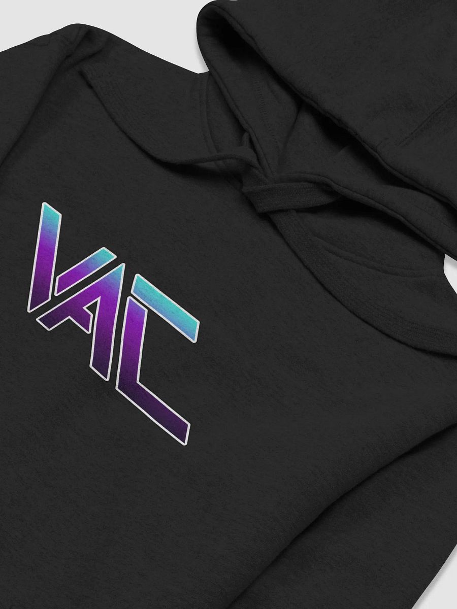 BLACK COTTON HOODIE (BLUE/PURPLE VAC LOGO) product image (3)