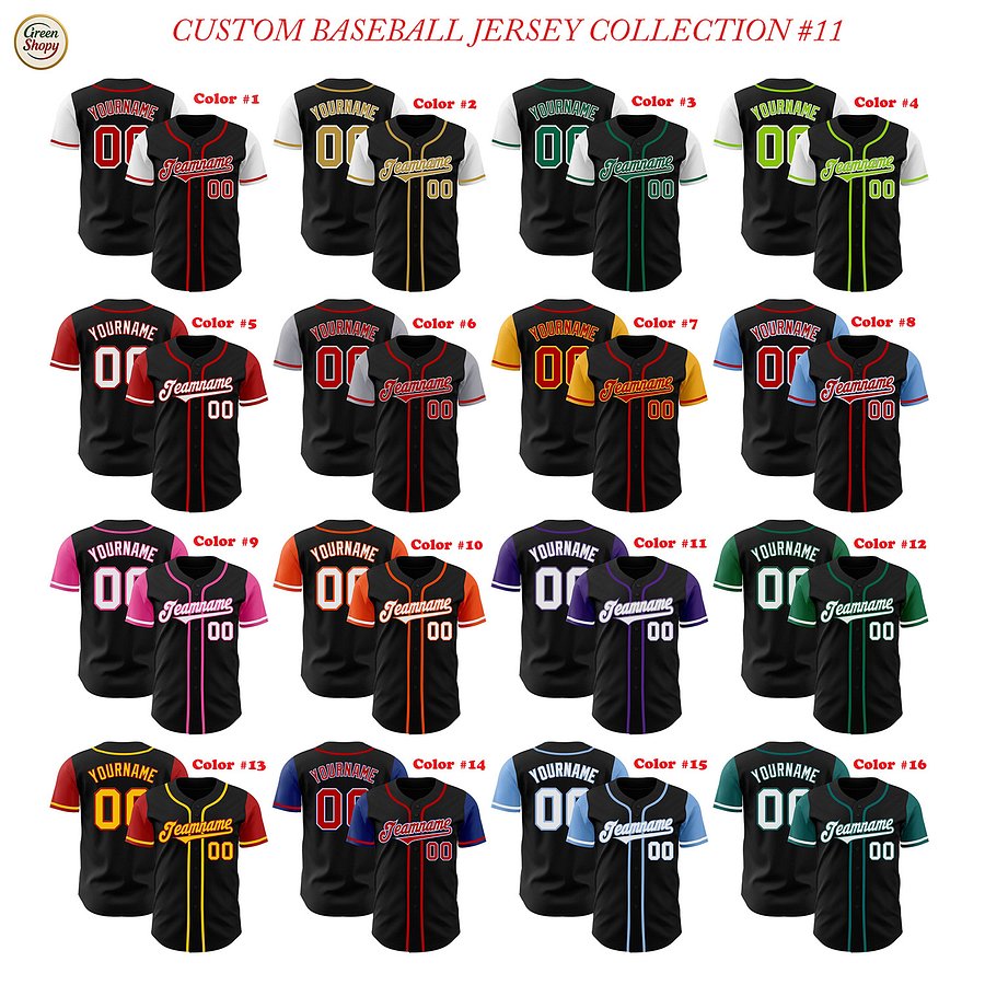 Authentic Baseball Jersey, Custom Baseball Jersey, Personalized Sport Jersey, Straight Lines 1 Color Body and Sleeve Color product image (1)