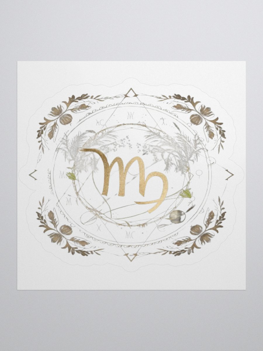 Virgo Zodiac Sticker - Maiden with Wheat & Floral - Durable Vinyl product image (2)