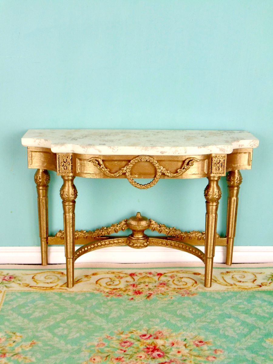 1:6 scale console table for 12” fashion dolls GOLD product image (4)