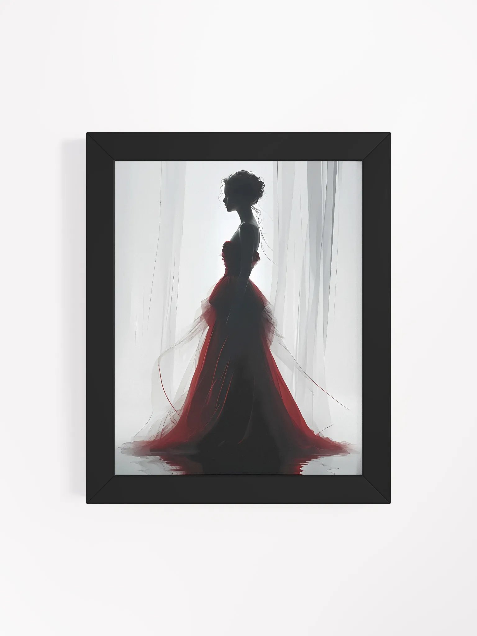 Elegant Red Dress Silhouette Poster product image (5)