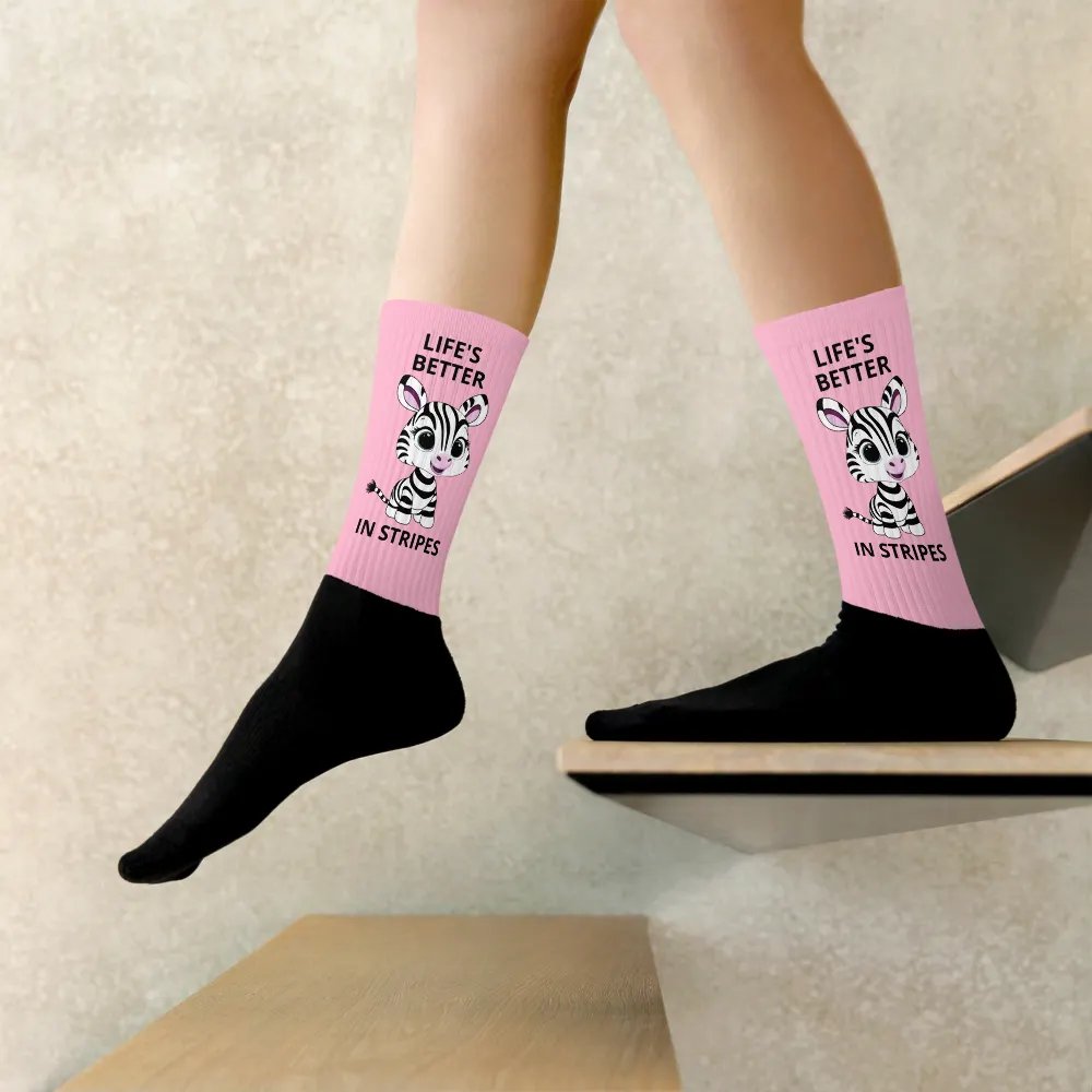 Life's better in stripes: pink cushioned socks. product image (9)