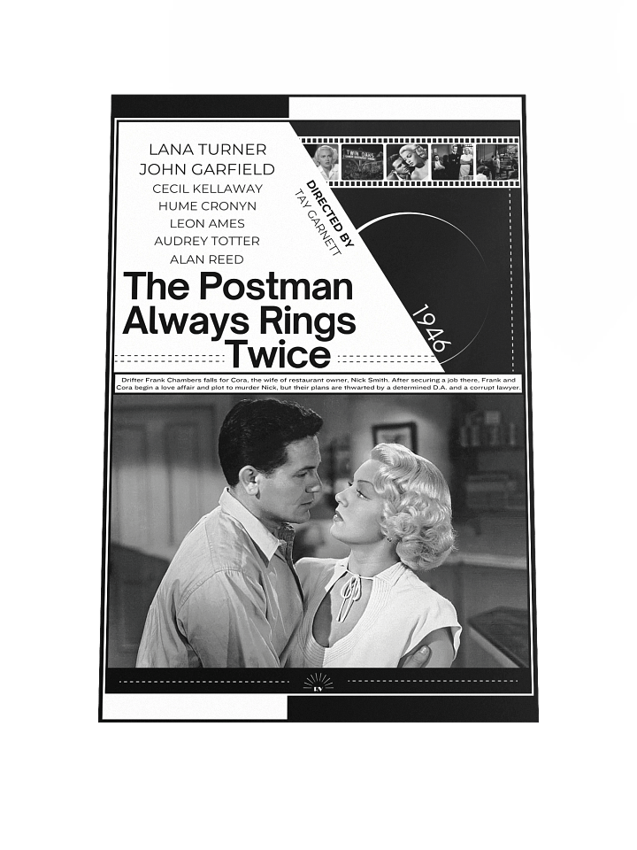 The Postman Always Rings Twice with Lana Turner and John Garfield 1946 | Movie Poster | 12x18 Wall Art product image (1)