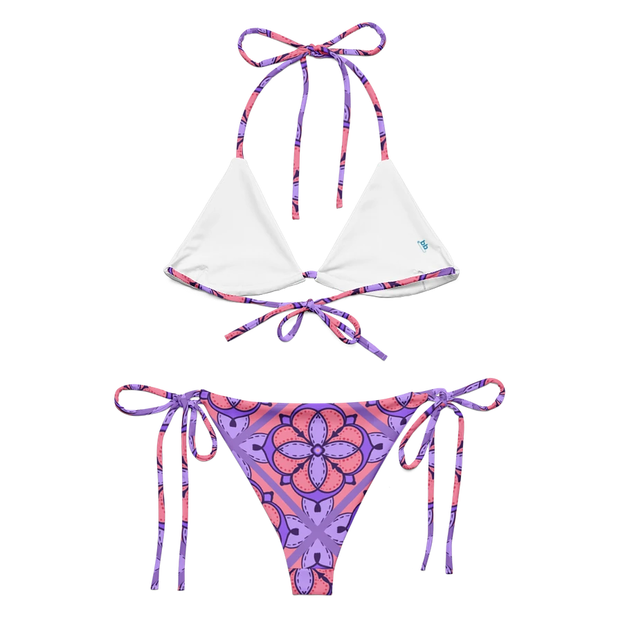 Peach and Lilac Symmetry Pattern String Bikini product image (5)