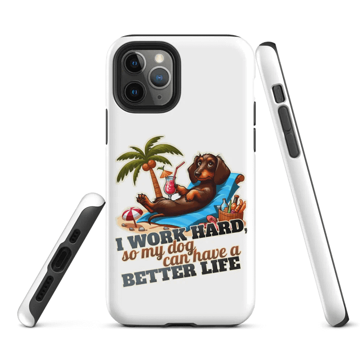 Work Hard – Dachshund beach iPhone® Tough Case product image (2)