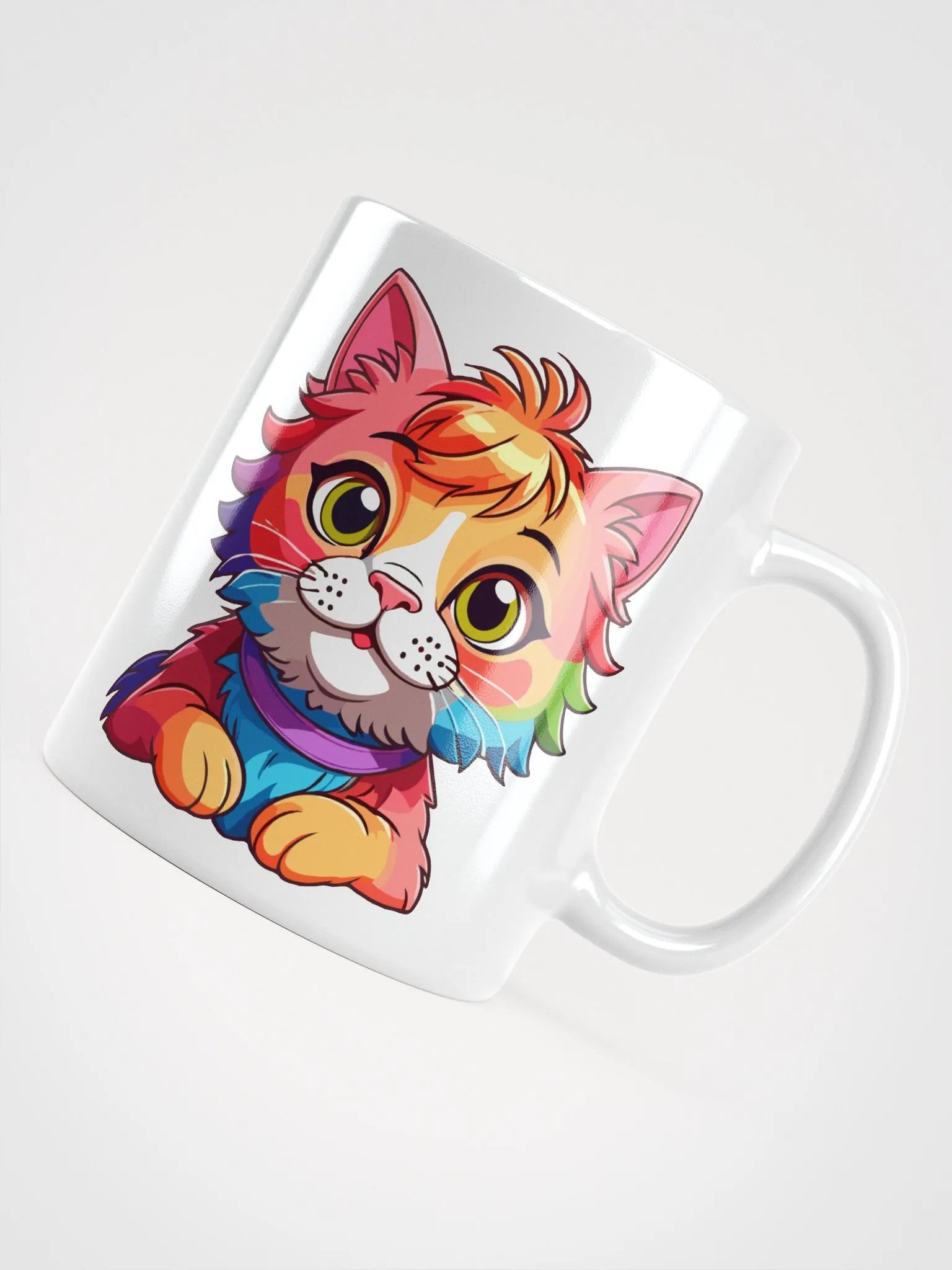 Cute Rainbow Color Cat 4 , Mug product image (7)