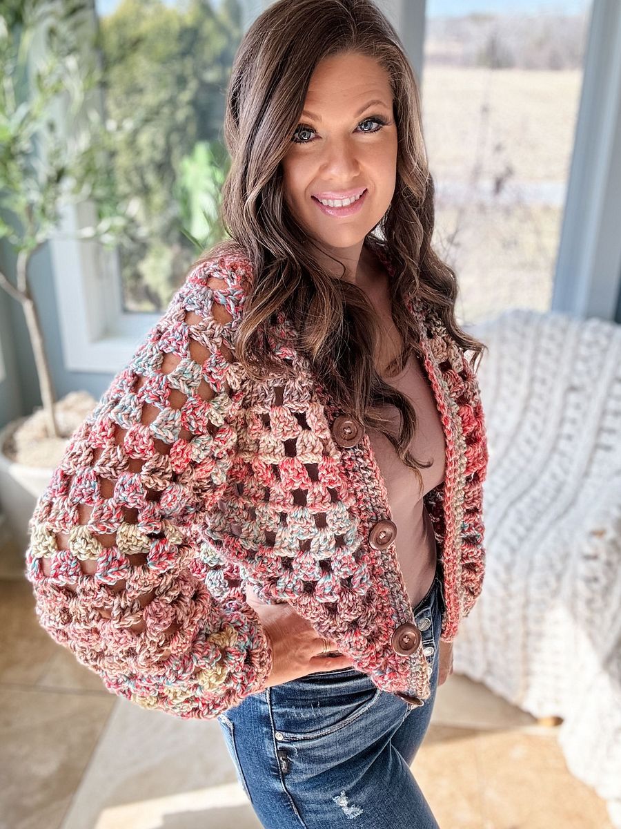 Chunky Granny Stitch Cardigan Crochet Pattern product image (6)