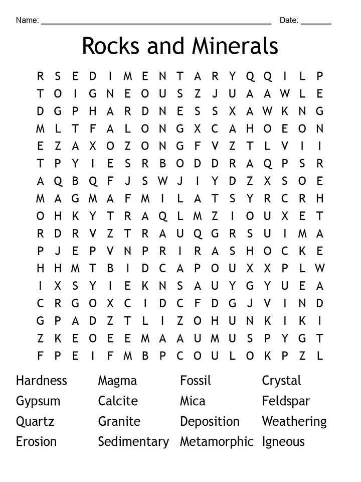 Rocks and Minerals Word Search Activity | 16 Key Vocabulary Words | 6th Grade Science product image (1)