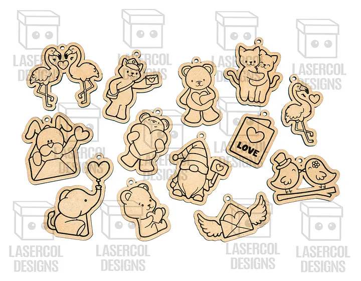 Valentine's Day Cutouts / Tags - Laser Cut Files product image (2)