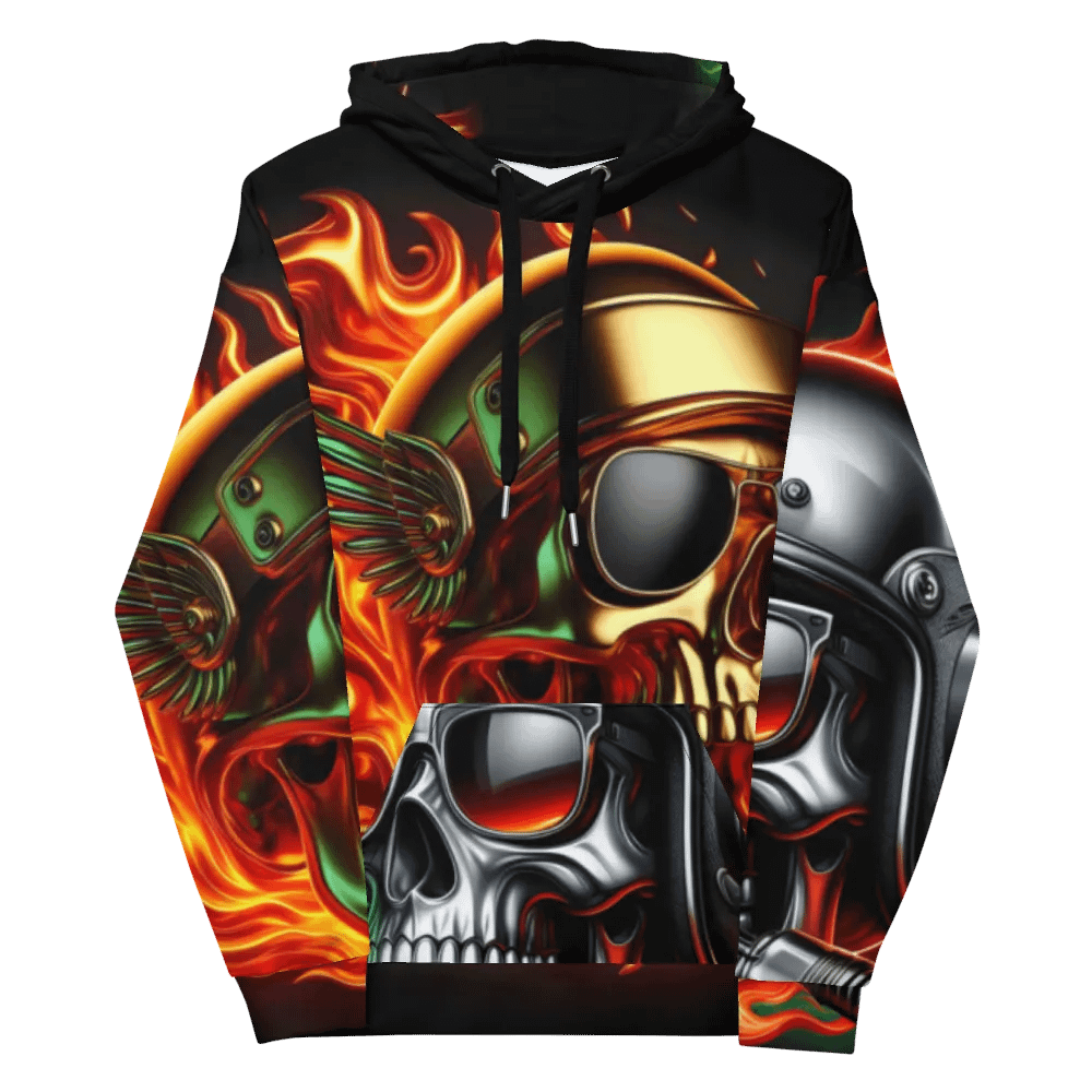 Fierce Skull Firestorm - Unisex Skull Hoodie #51 product image (12)