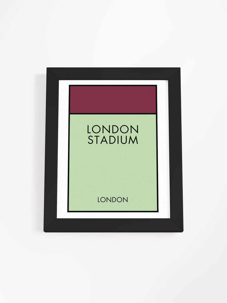 London Stadium London Monopoly Title Art Framed Print product image (1)