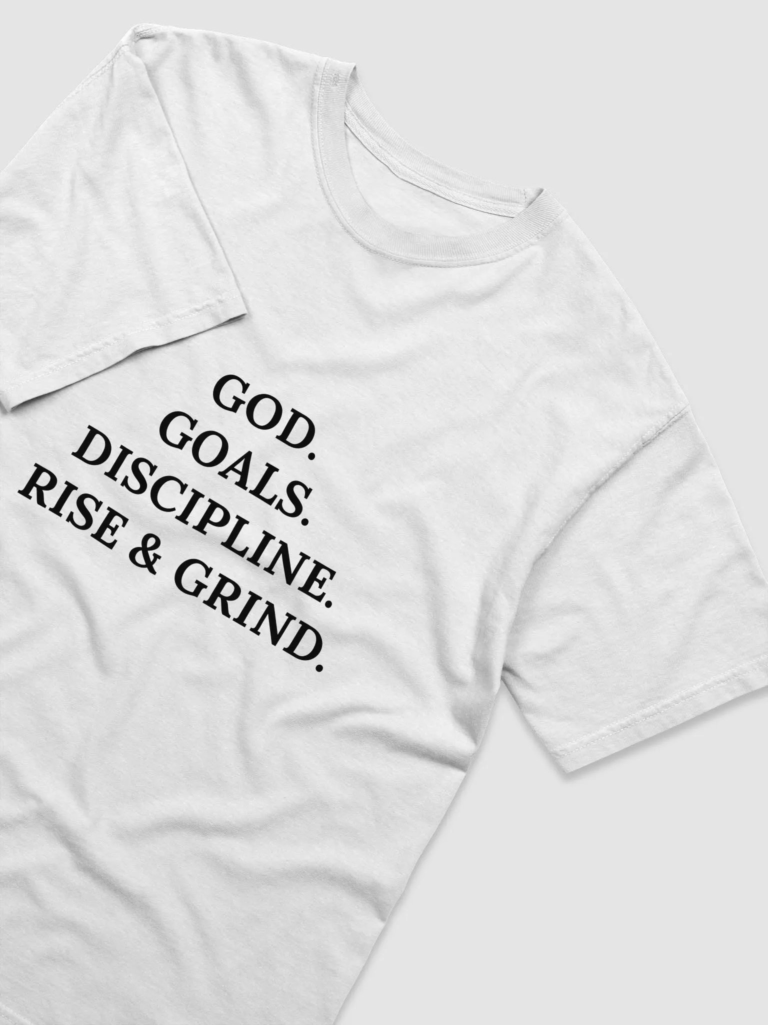 GOD. GOALS. DISCIPLINE. RISE & GRIND T-SHIRT (BLACK) product image (49)