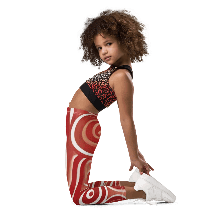 Funky Cherry Swirls Liquid Tie-Dye Kid's and Toddler's Leggings product image (3)