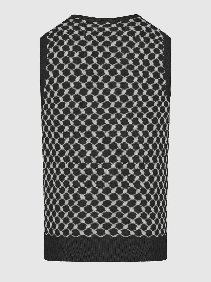 Keffiyeh Pullover Sweater Vest Black and Grey product image (4)