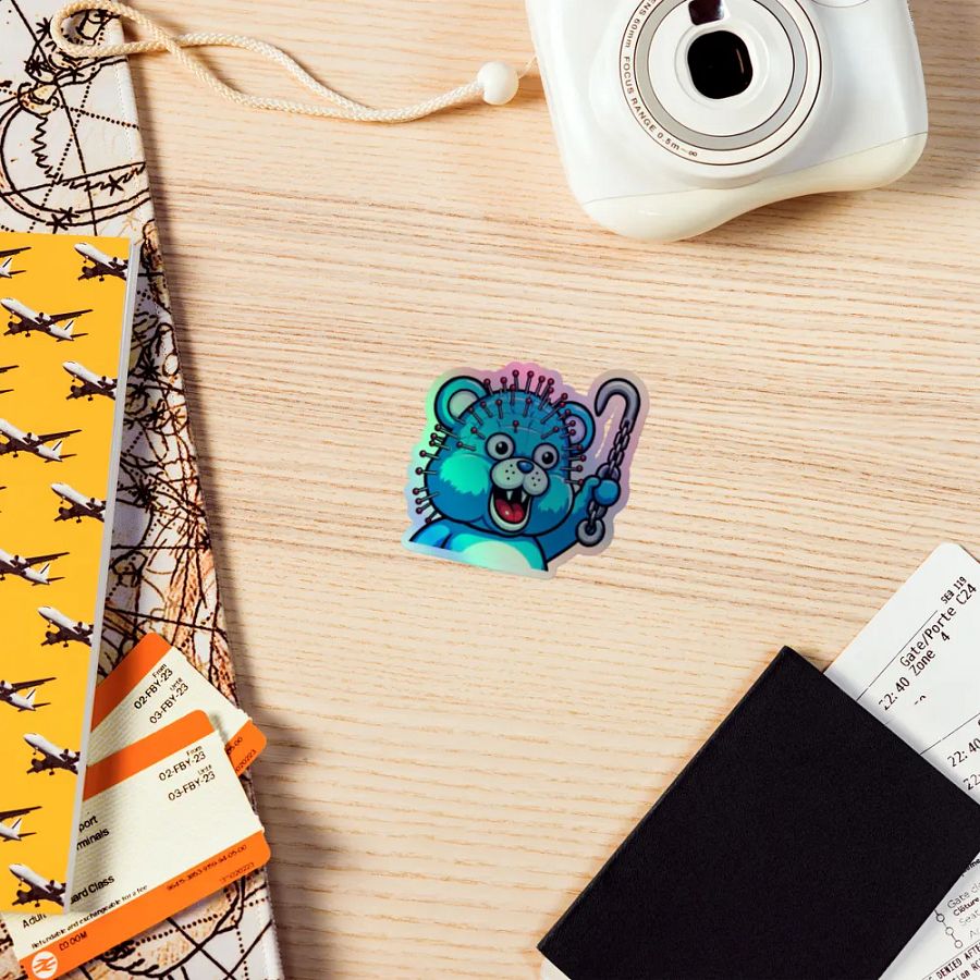 Spiky Bear Holographic Sticker Sheet product image (7)