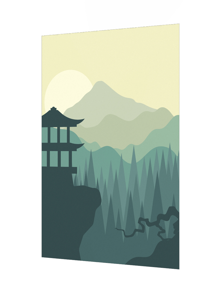 Pagoda Cliff Landscape Poster product image (8)