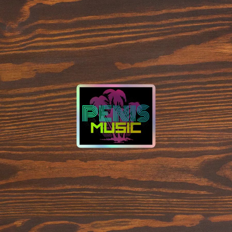Penis Music holographic stickers product image (4)