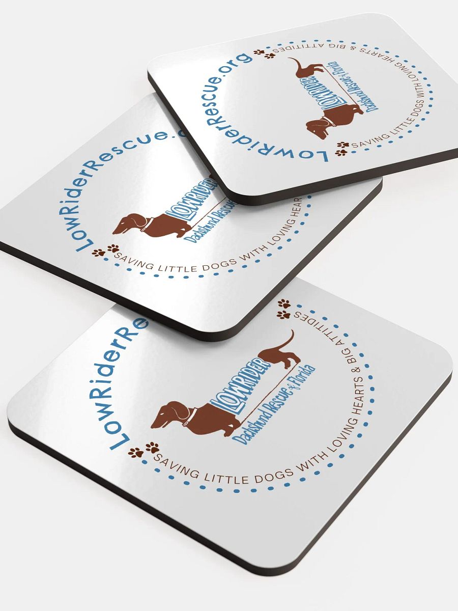 Low Rider Dachshund Rescue LOGO Coasters product image (2)