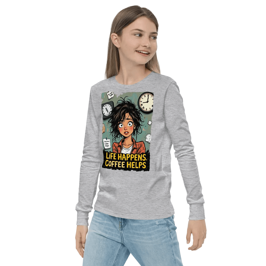 Life Happens, Coffee Helps - Youth Long Sleeve Tee product image (21)