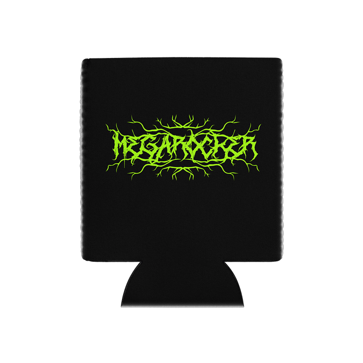 MegaRocker Neon Green Death Metal Logo Regular Can Cooler product image (1)