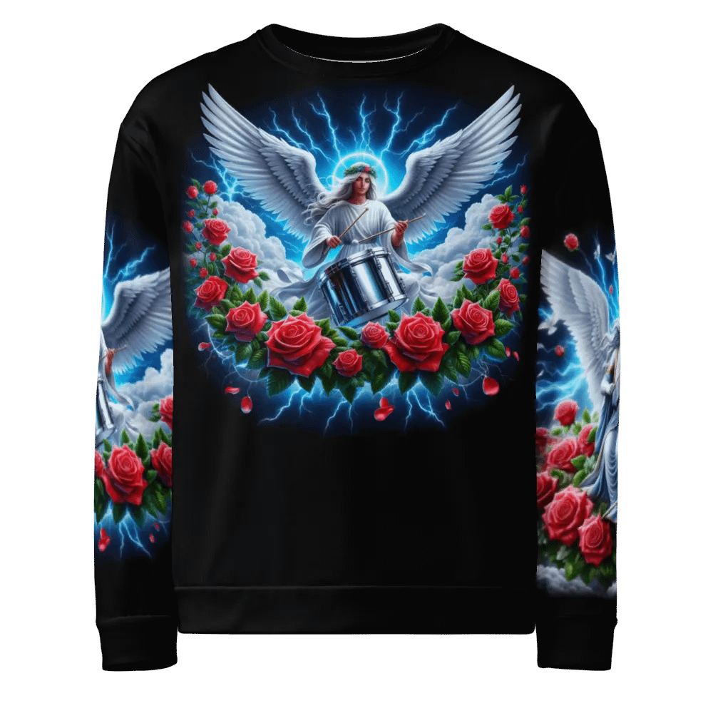 Angels making Music with a Drum - All-Over Unisex Sweatshirt #12 product image (1)