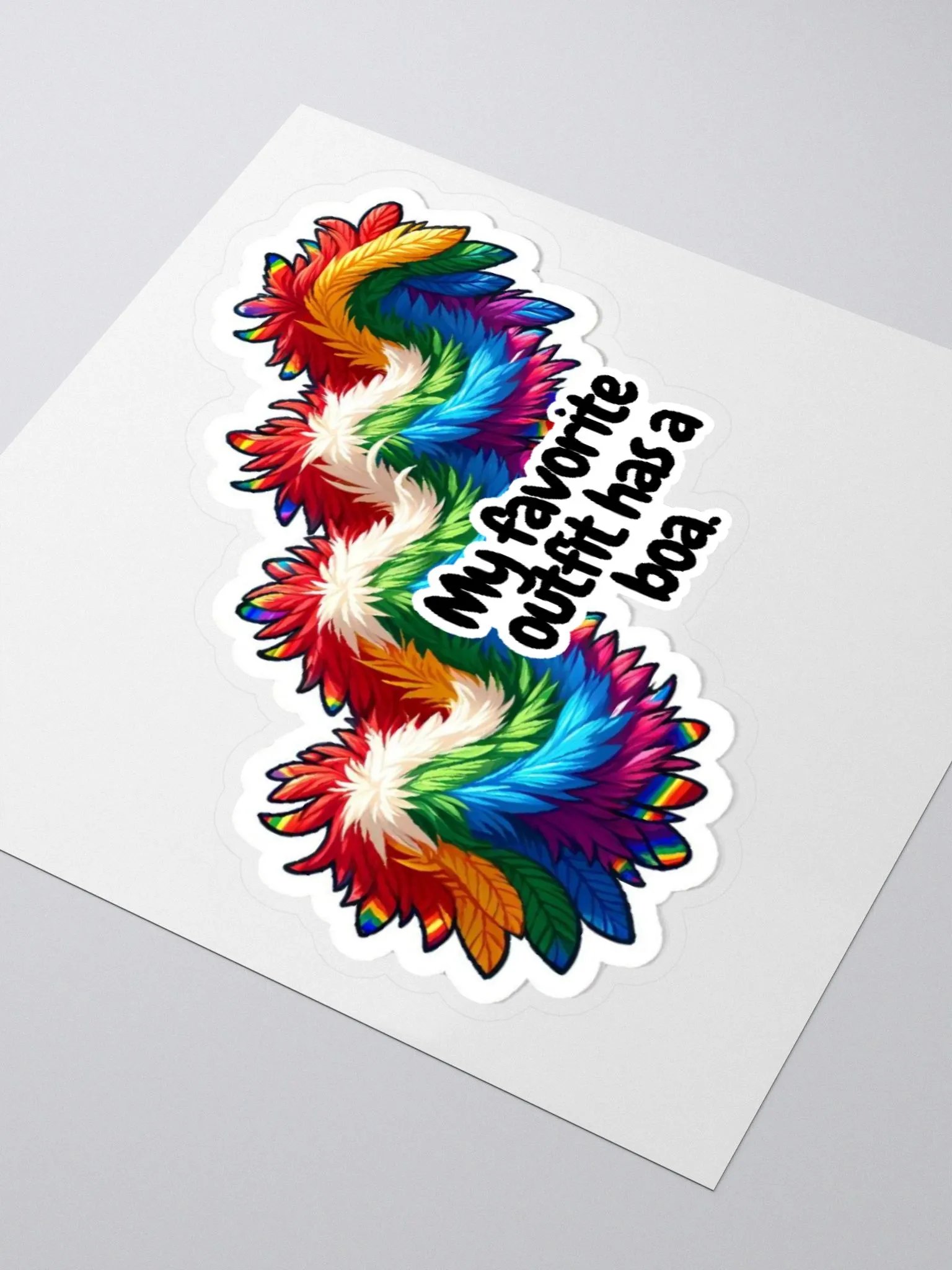 Feather Boa Sticker-Fabulous in Feathers-Rainbow Style product image (7)