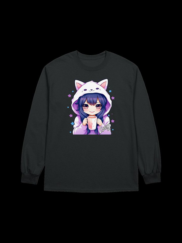 Cozy Kawaii Anime Girl v1 - Gildan Ultra Cotton Unisex Long Sleeve T-Shirt product image (2)