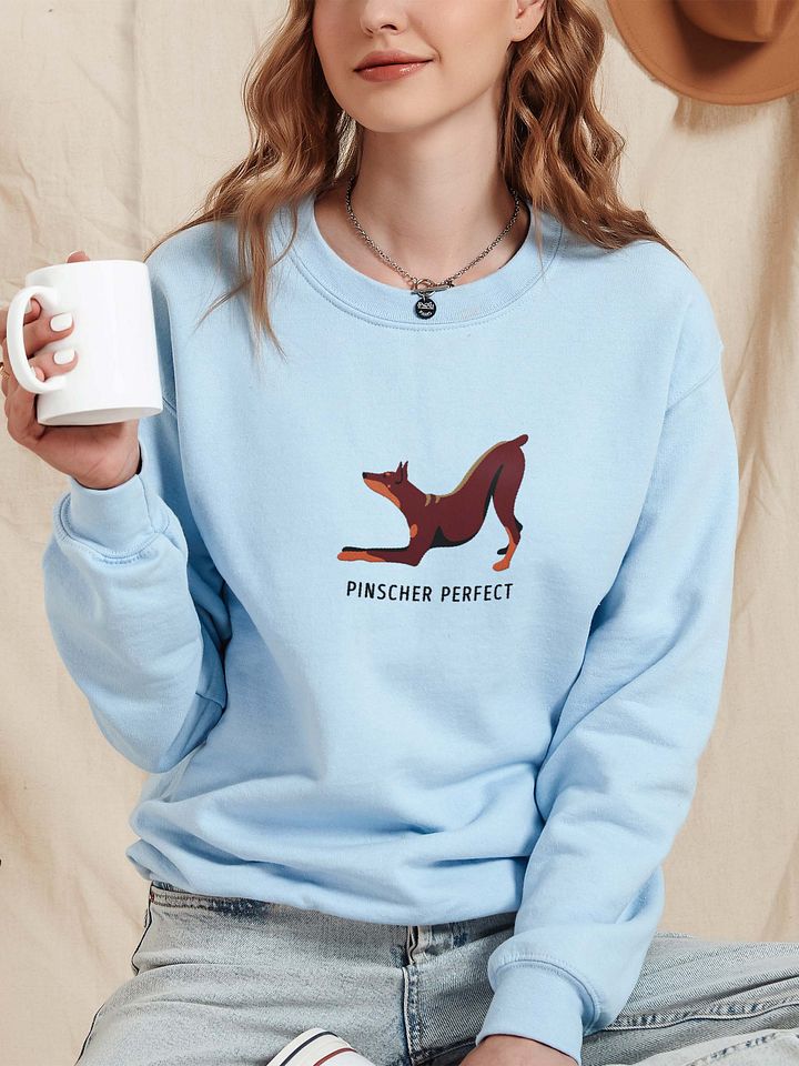 Pinscher Perfect Sweatshirt (Embroidered) of a Doberman Pinscher(Red) product image (2)