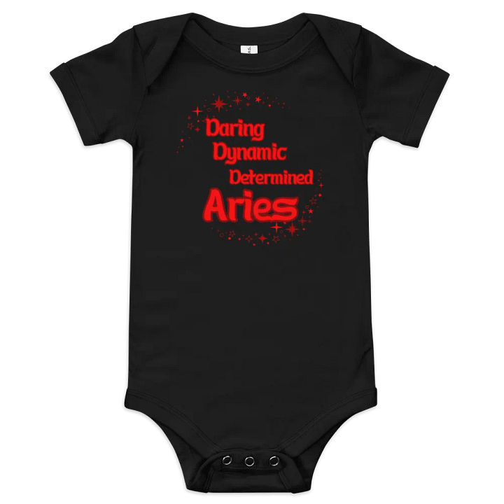Aries 2025, Daring (words only), Black Baby Onesie product image (1)